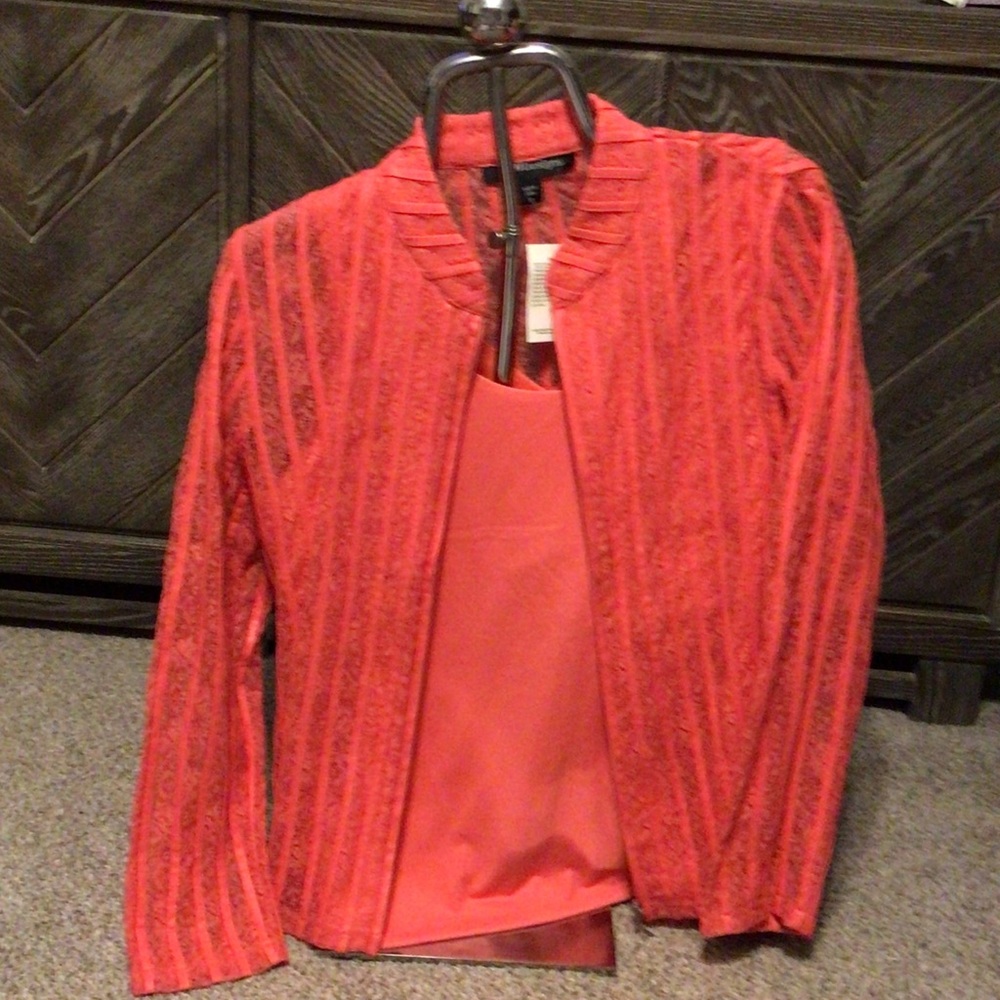 F&W Designs Coral Lace Jacket and boutique essentials coral tank Top